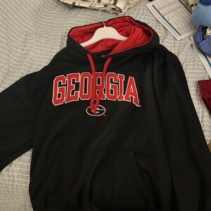 Champion Black and Red Sweater with Bold Design